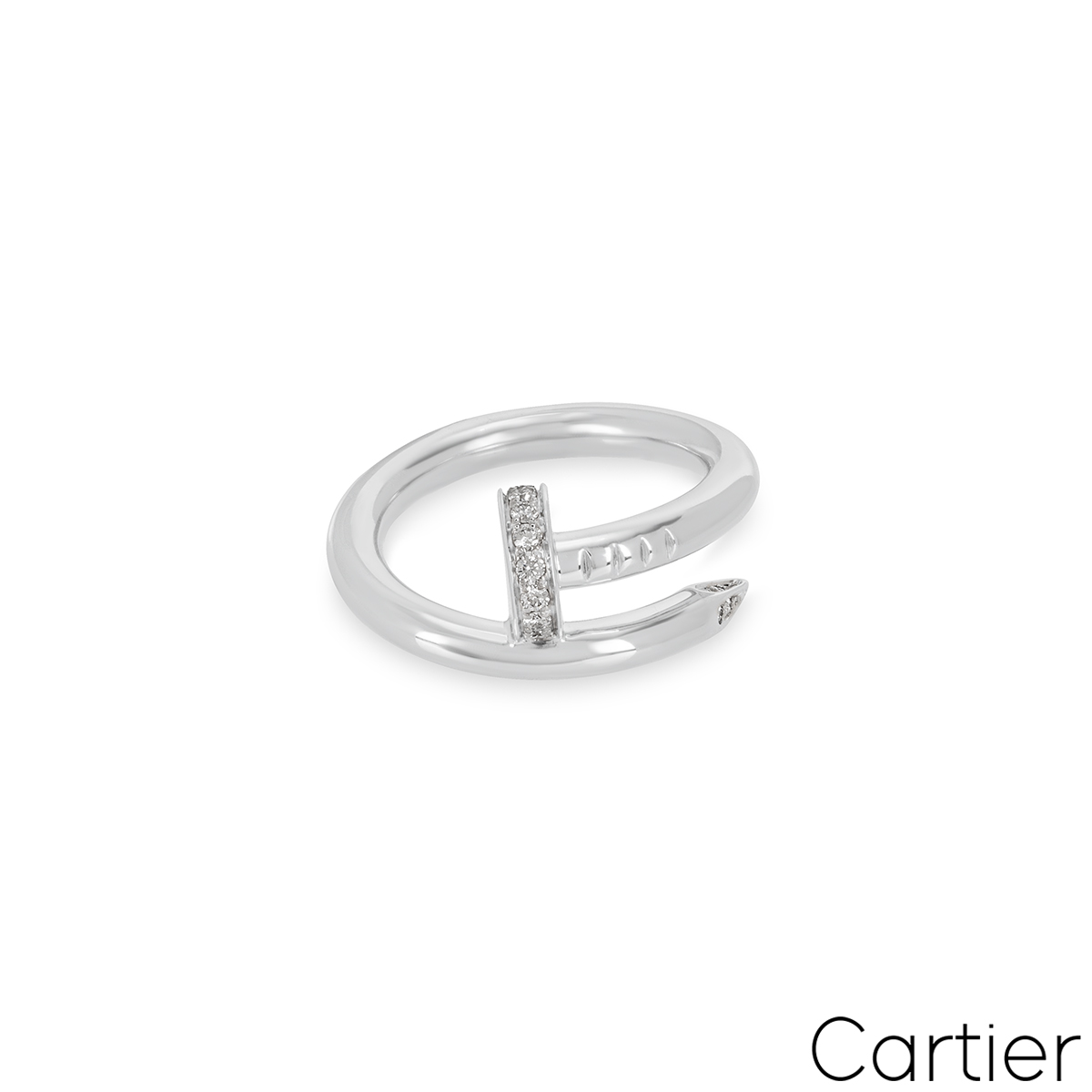 Cartier White Gold Diamond Juste Un Clou Ring Size 49 B4092700